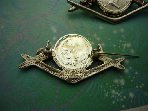 Australian Coin Vintage Brooch - Sterling Silver - One Cent Coin - Unique Gift - Mothers Day Gift - Australian Coin - Collectors Piece