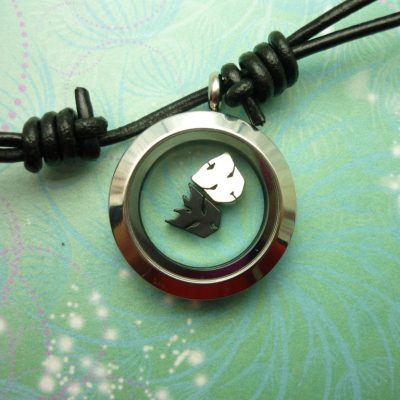 Stainless Steel Locket Necklace Pendant Leather Floating Transformers Charms - Autobot -  Decepticon