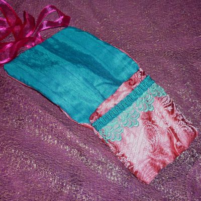 Tarot Card and Oracle Card Wrap Clutch Bag - Padded - Keepsafe - Pink and Blue