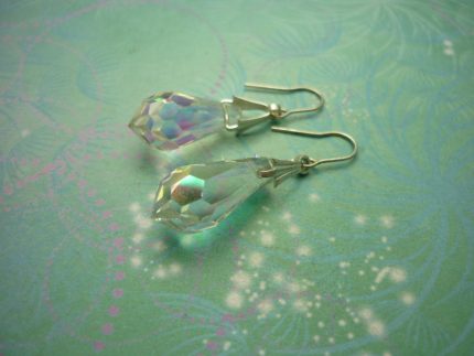 Vintage Earrings - Crystal Drop Earrings - Sterling Silver Earrings - Dangle Earrings - Crystal Earrings - Wedding Earrings - Bridal Earring
