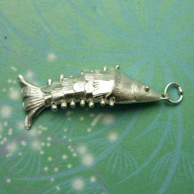 Vintage Sterling Silver Dangle Charm - Chinese Fish