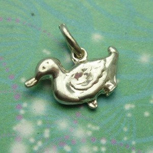 Vintage Sterling Silver Dangle Charm - Duck