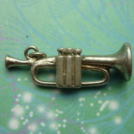 Vintage Sterling Silver Dangle Charm - Trumpet Big