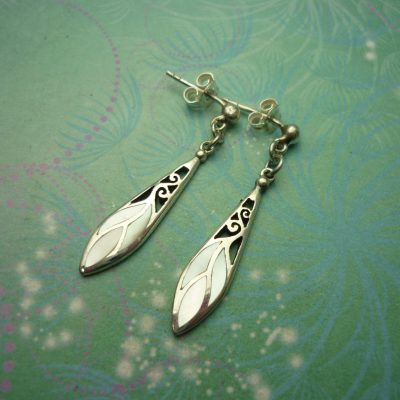 Vintage Sterling Silver Earrings - Mother of Pearl