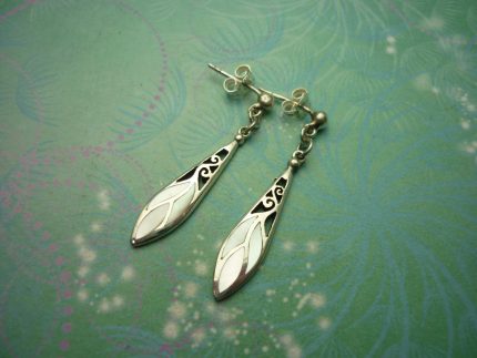 Vintage Sterling Silver Earrings - Mother of Pearl