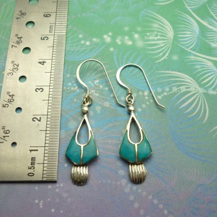 Vintage Sterling Silver Earrings - Turquoise - Style 10