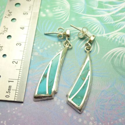 Vintage Sterling Silver Earrings - Turquoise - Style 3