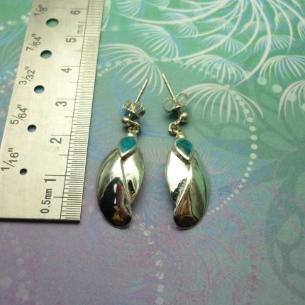 Vintage Sterling Silver Earrings - Turquoise - Style 4